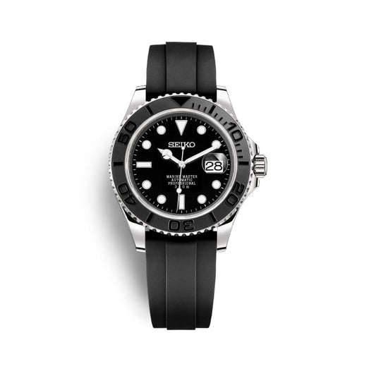 Seiko Mod "Black Yachtmaster Rubber"