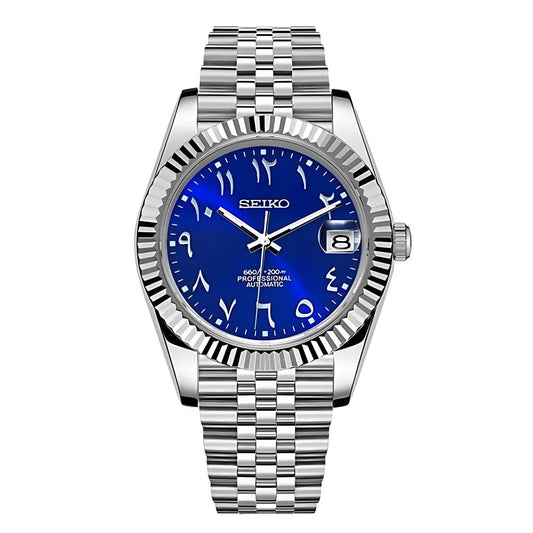 Seiko "Mod" Datejust Arabic Blue